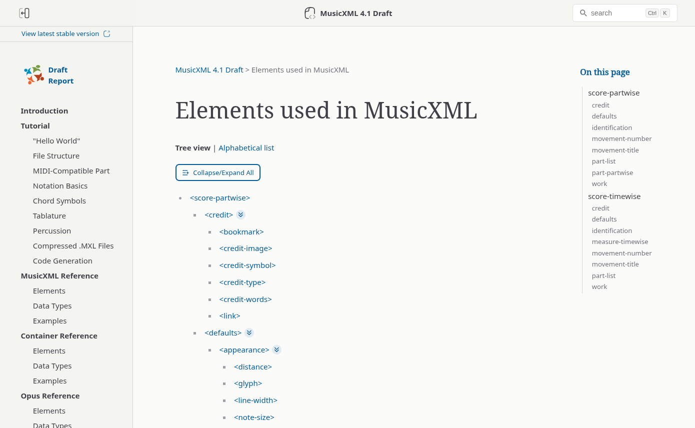 MusicXML W3C