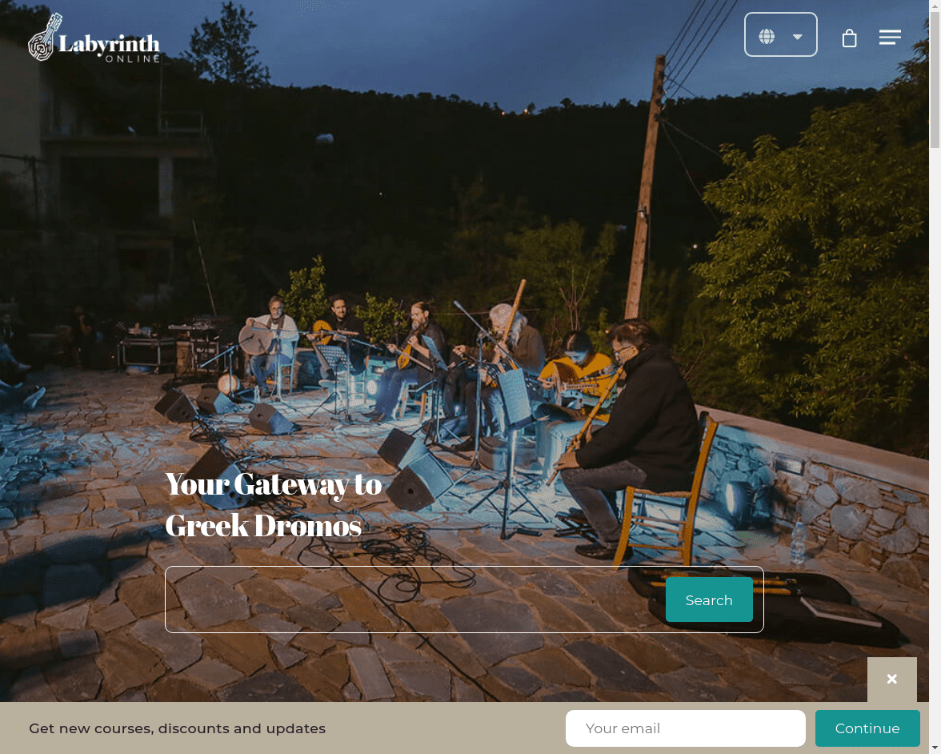 Labyrinth Online is a music school offering live online classes for modal music, encompassing musical traditions of the Mediterranean and the Near East.